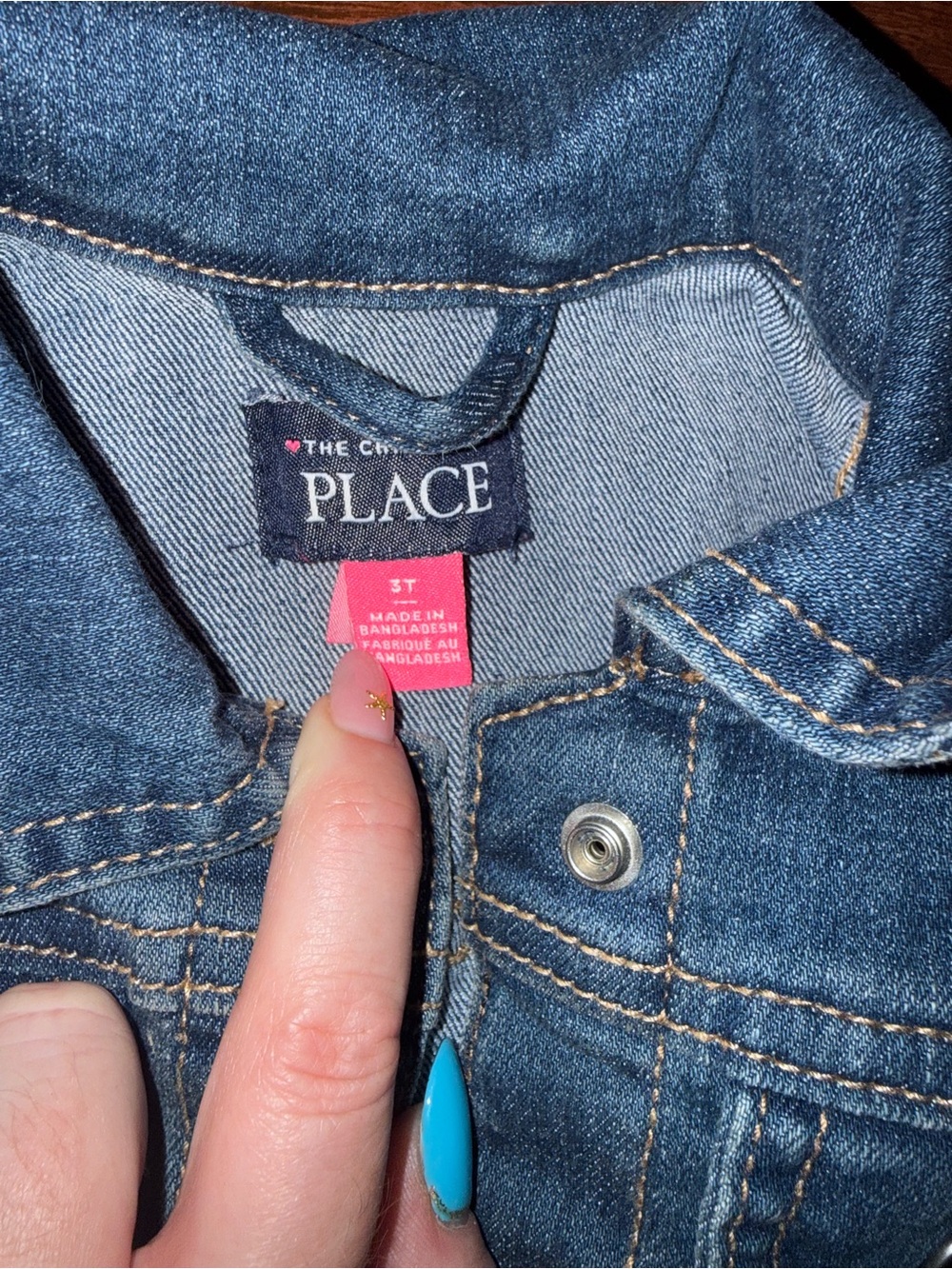 The Childrens Place Denim Jacket in Dark Blue